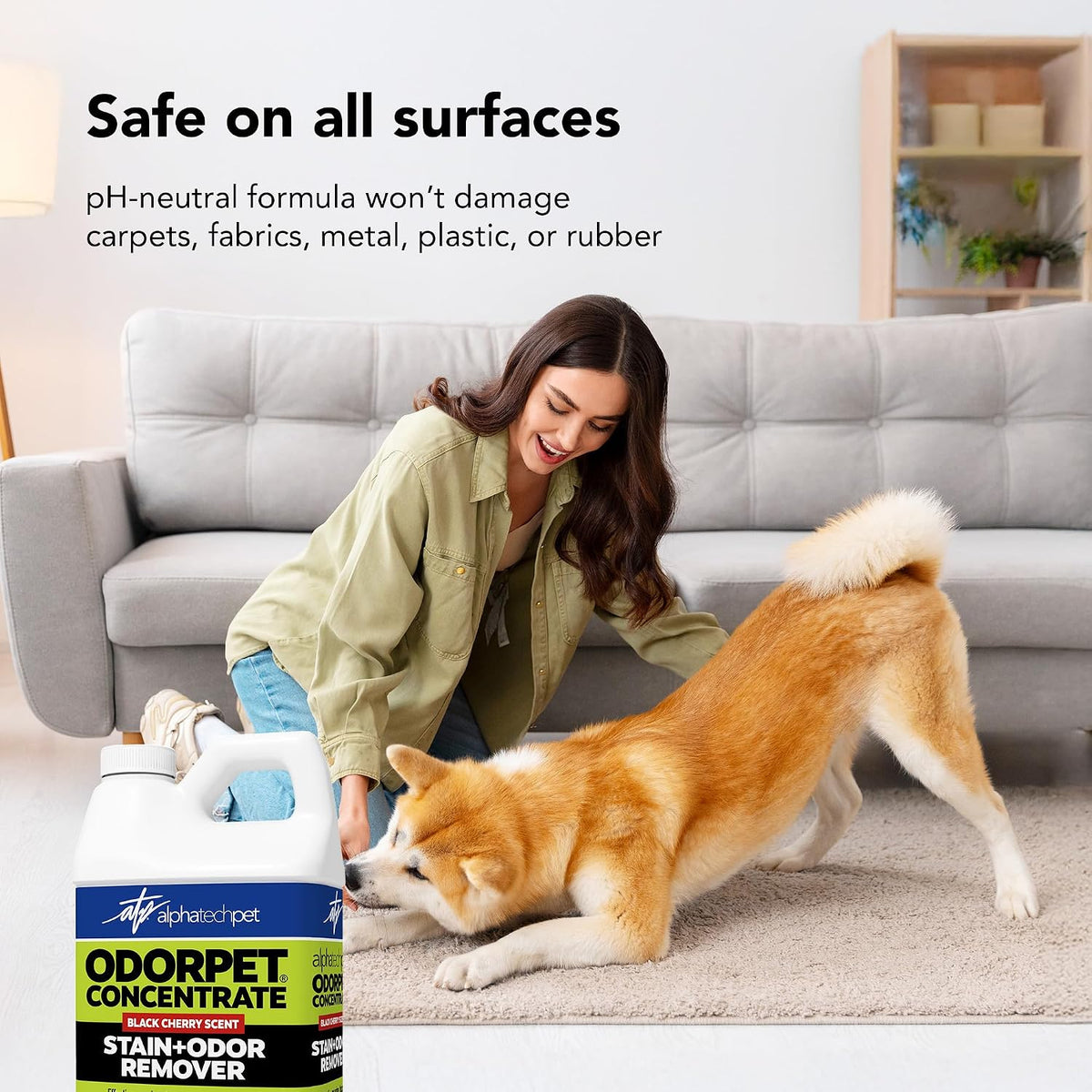 atp odorpet concentrated stain and odor remover, black, side view