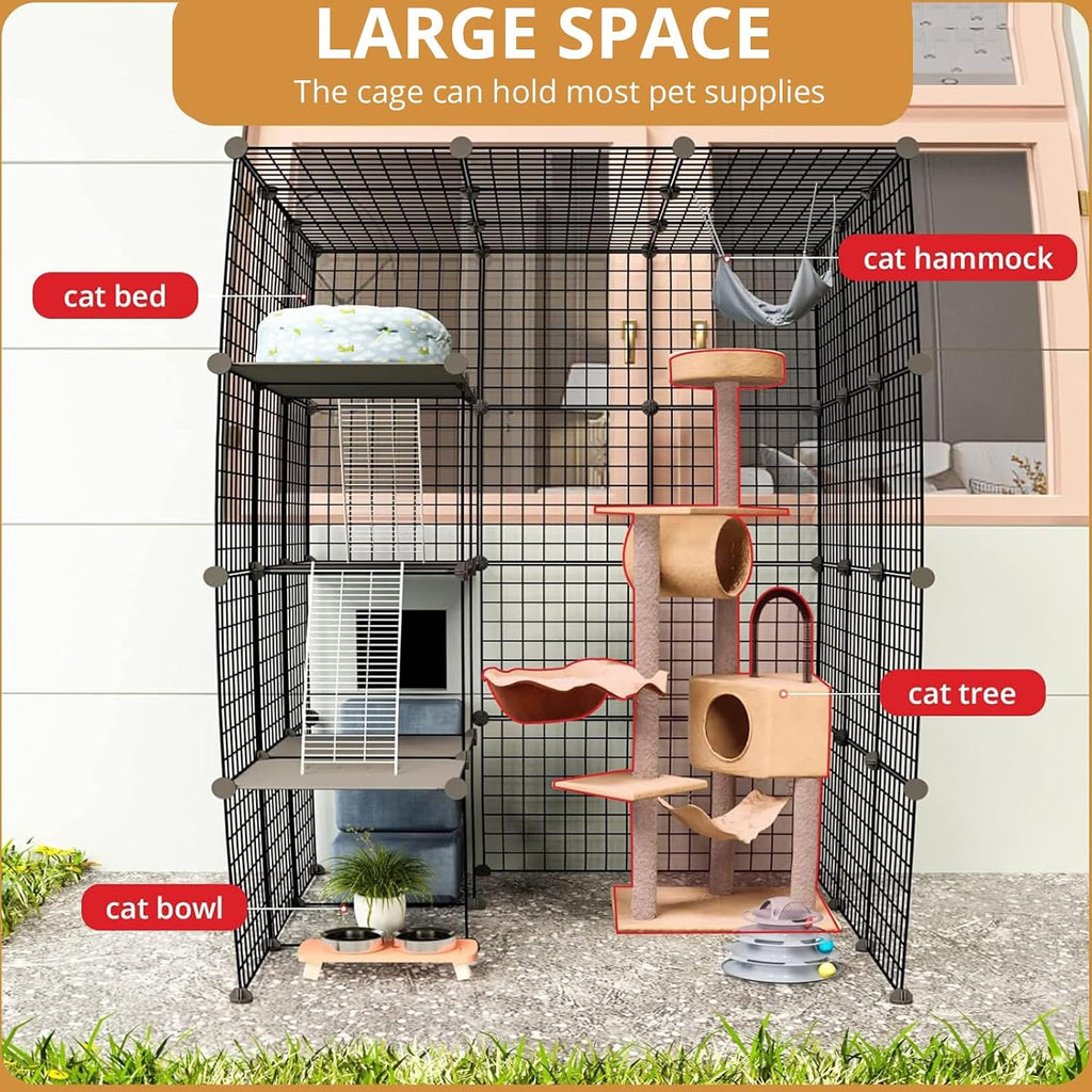 oneluck 55 inch catio outdoor cat enclosure with, side view