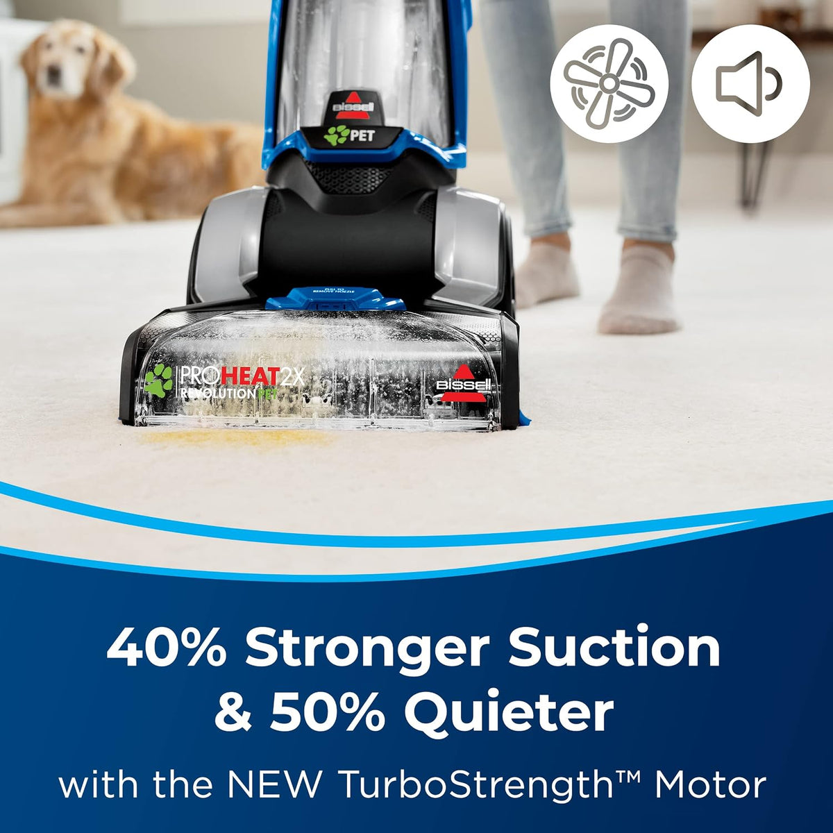 bissell proheat 2x revolution pet turbo upright carpet, close-up detail