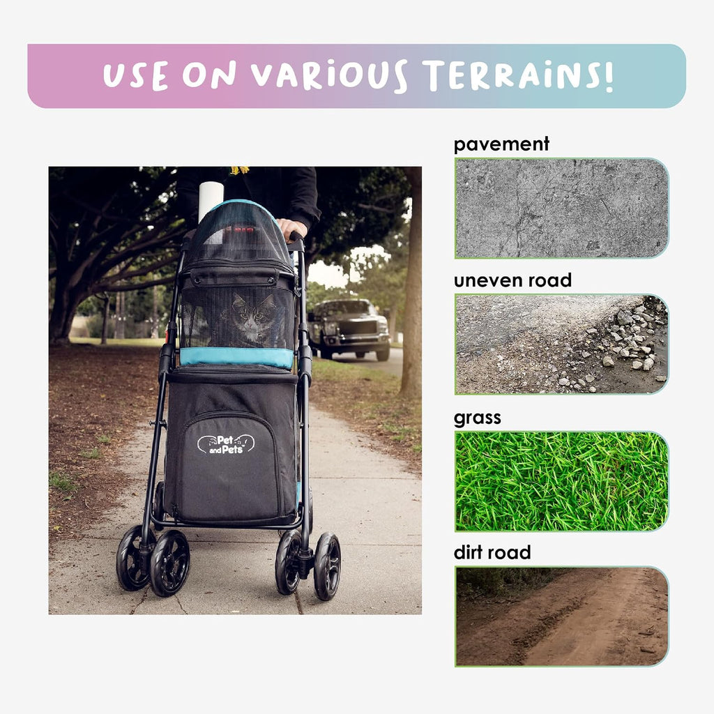 petique pet & pets double decker pet stroller, view 12