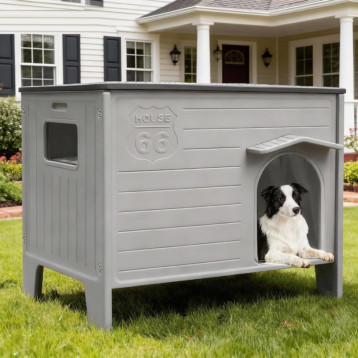 dog house outdoor weatherpoof plastic large dogs houses, main product view