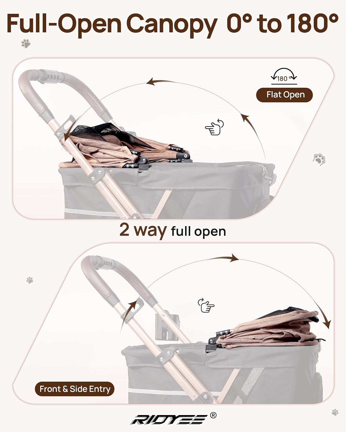 ridyee foldable dog stroller for small & medium, package contents