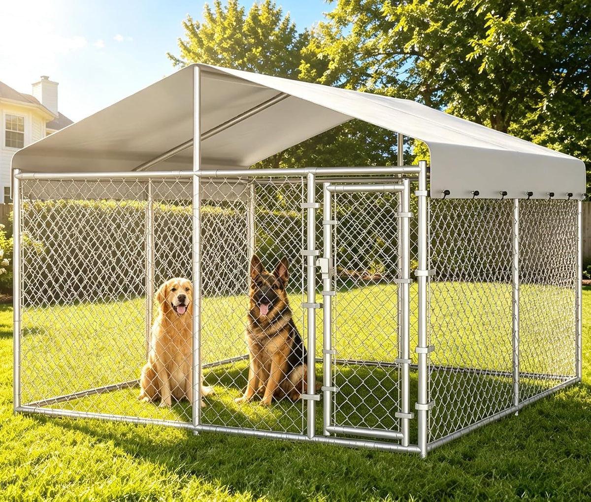 10x10ft extra large dog kennel outdoor, heavy-duty outside, main product view