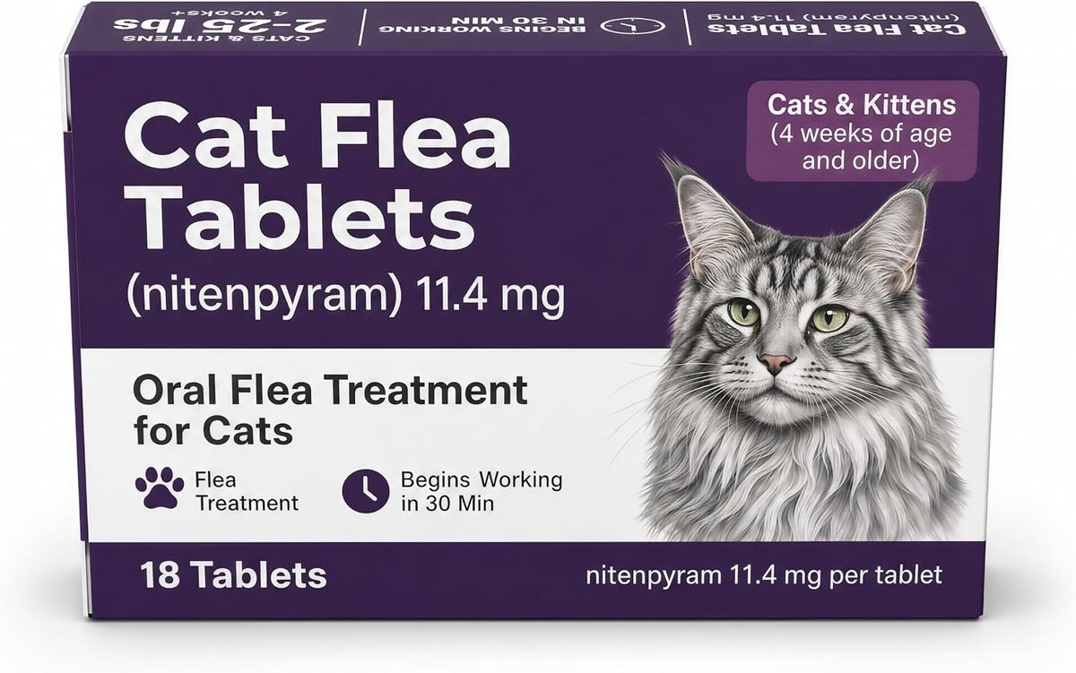 cat flea treatment tablets for cats, nitenpyram 11.4, main product view