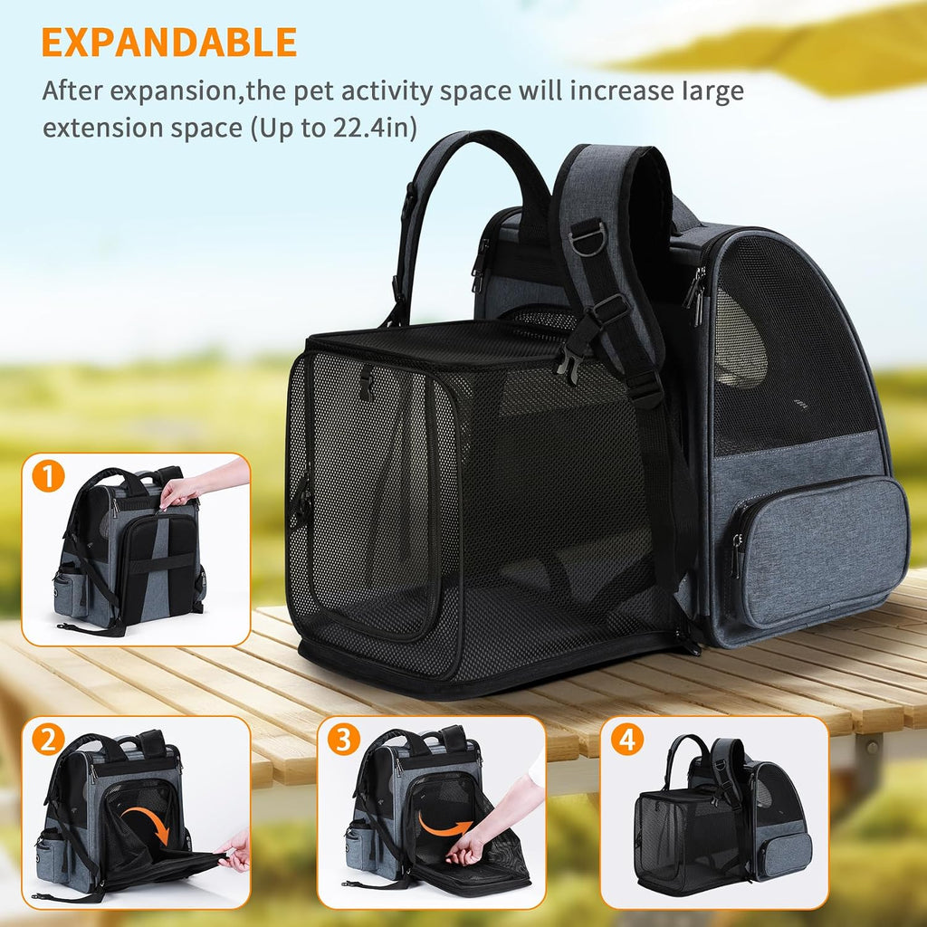 bubble cat backpack carrier, expandable cat carrier backpack,breathable, close-up detail