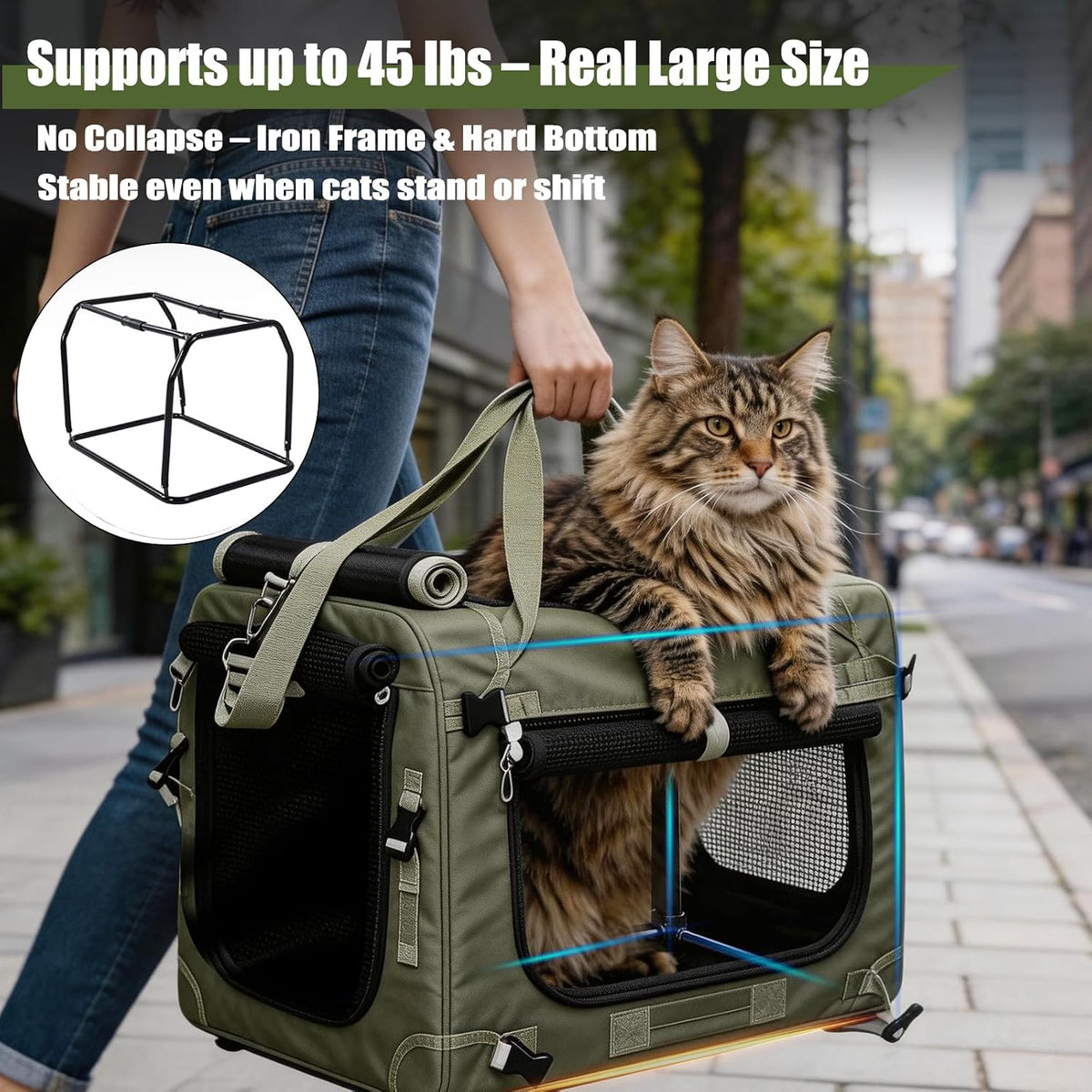 extra large cat carrier for 2 cats with shown in use