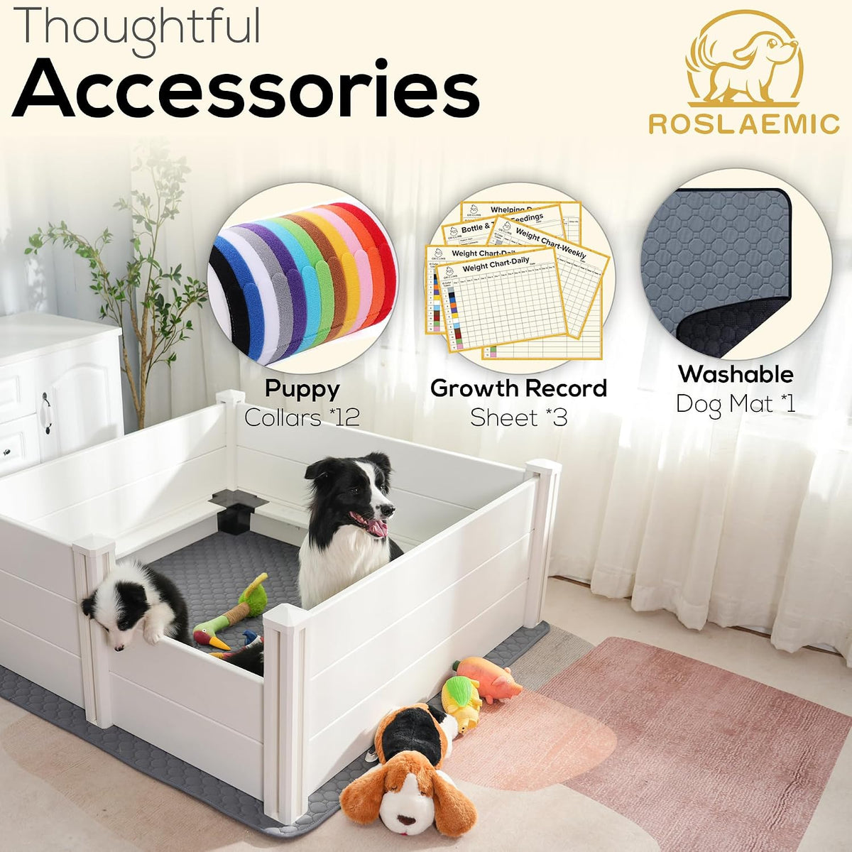 height 24 inch tall whelping box kit for showing dimensions