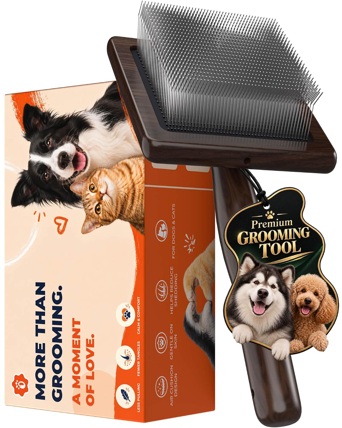 5″x5″ extra-large slicker brush for dogs & cats, main product view