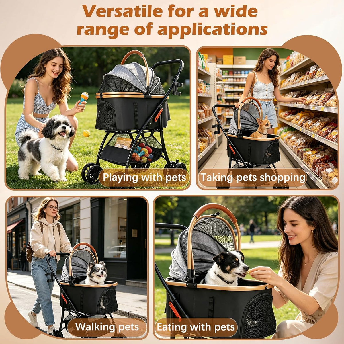 pet stroller for small dogs cats on a desk or shelf
