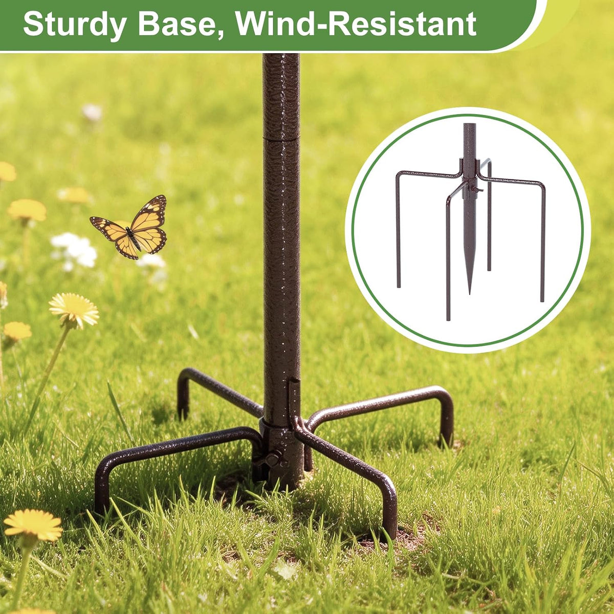 83" squirrel proof bird feeder pole kit with, side view