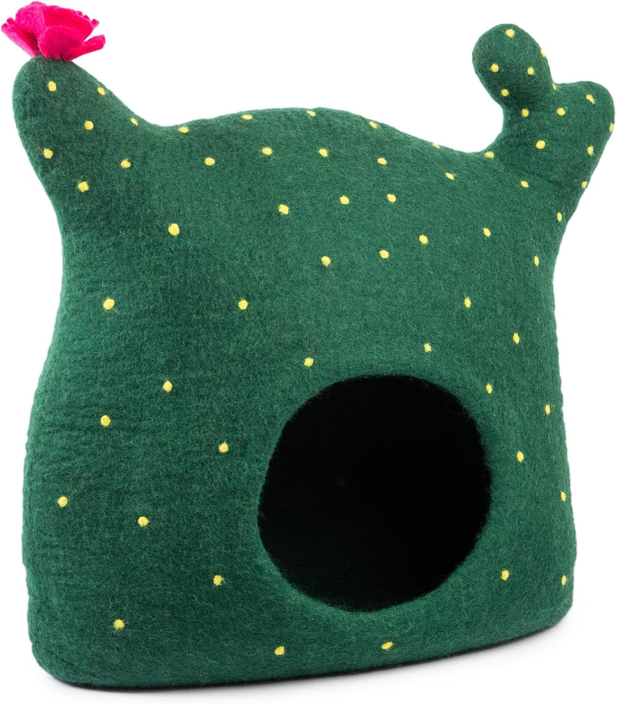 luxurious merino wool cat cave - foldable hideaway shown in use