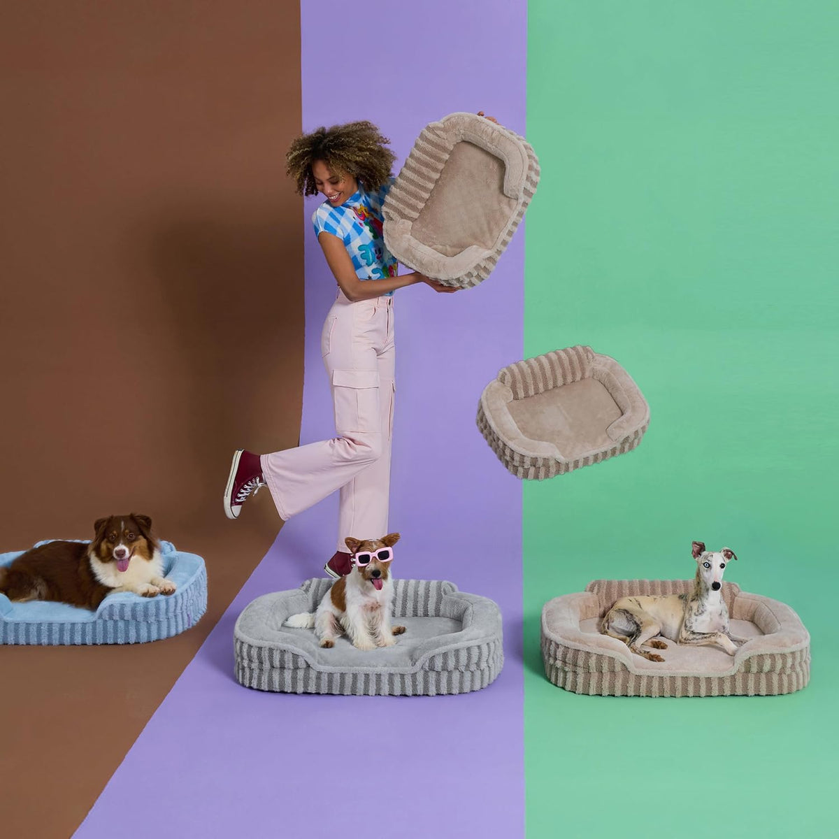 le sure cute cozy high back orthopedic dog showing dimensions