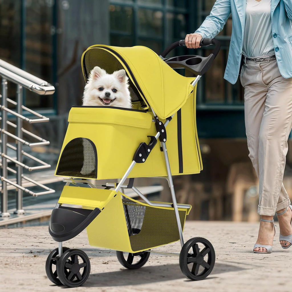 magshion 3-wheel pet stroller for small/medium dogs &, close-up detail