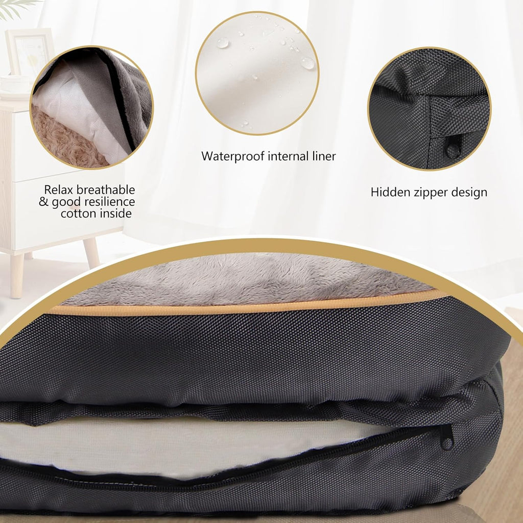 joyelf large memory foam dog bed, orthopedic dog showing dimensions