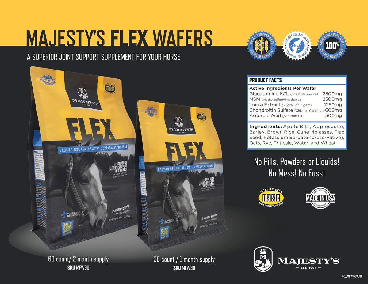 majesty's flex wafers - superior horse/equine joint support, side view