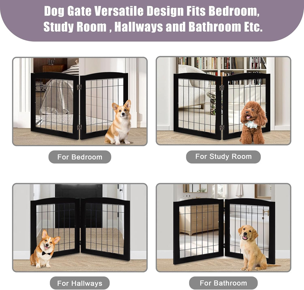 lzrs 2-panel freestanding foldable wood dog gate –, package contents