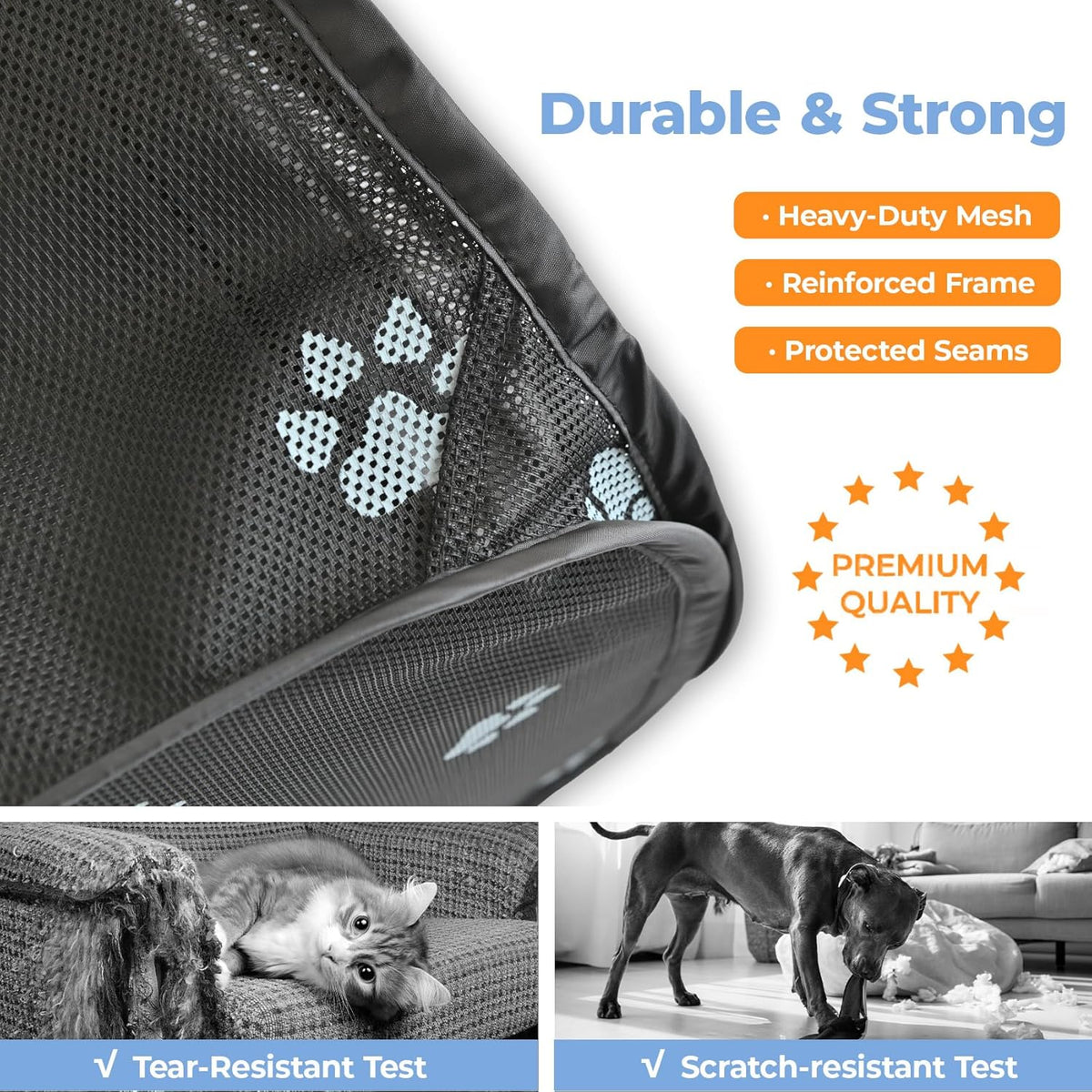 2-in-1 dog playpen 46.5''pop up cat pet playpen, close-up detail