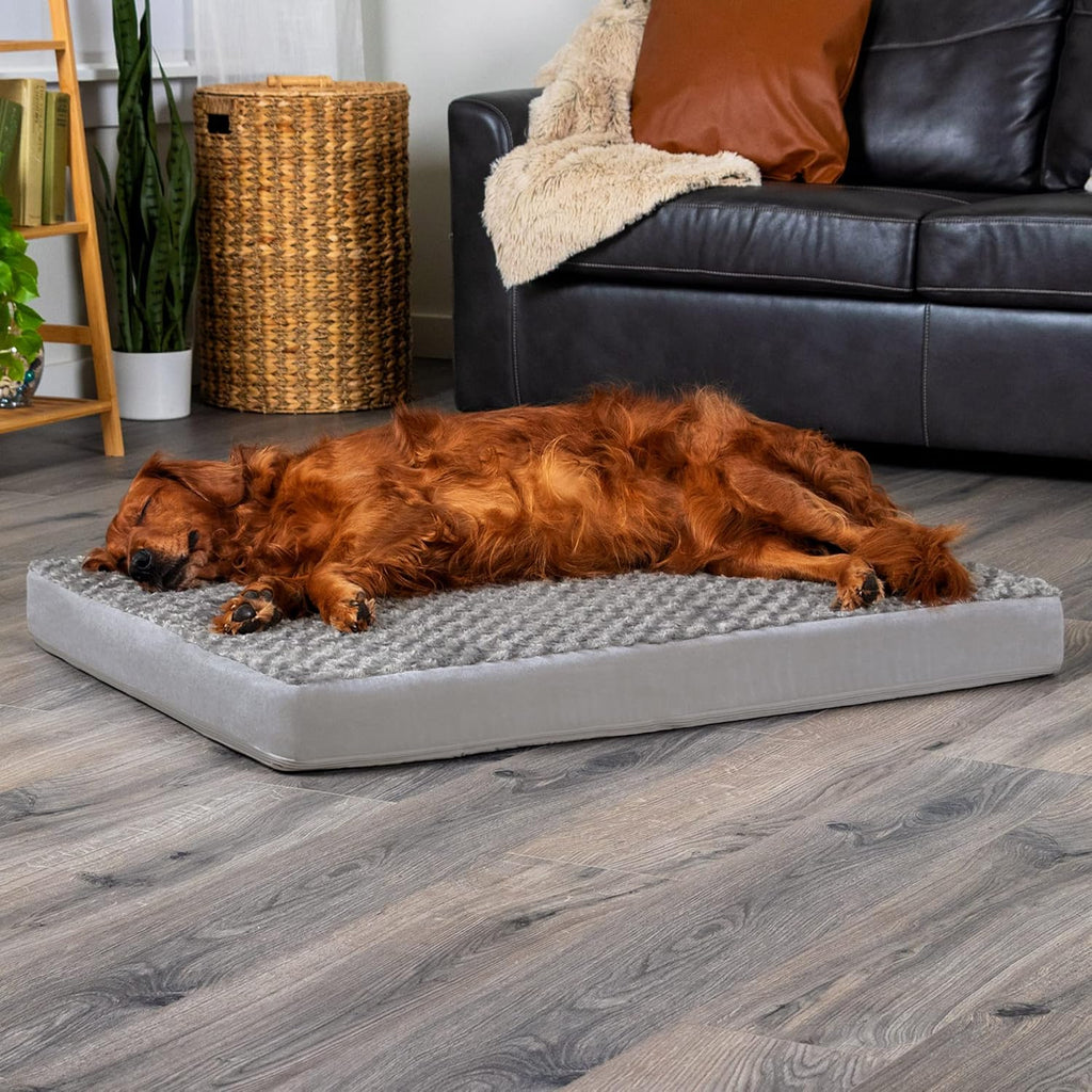 furhaven orthopedic dog bed for large dogs w/, close-up detail