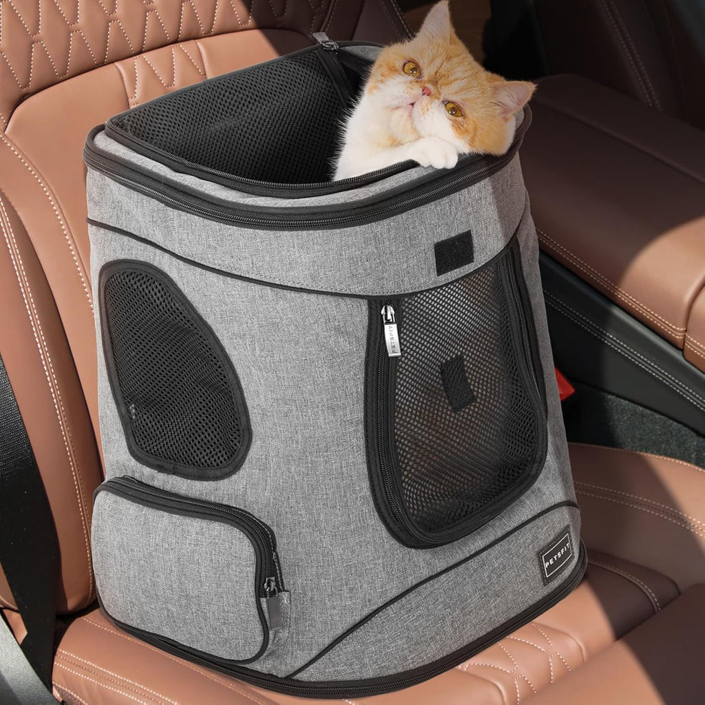 petsfit dog and cat backpack carrier, padded waist, side view