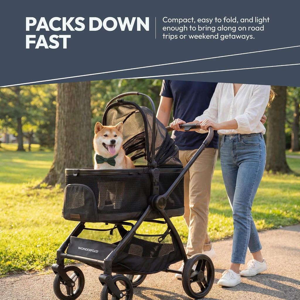 wonderfold buddy pet stroller for small and medium, package contents