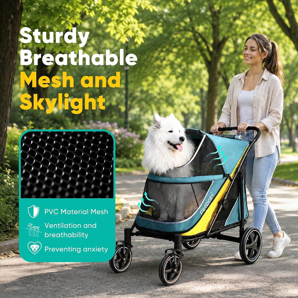 petbobi dog stroller for large medium dogs up on a desk or shelf