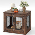 farmhouse dog crate furniture end table - heavy, main product view