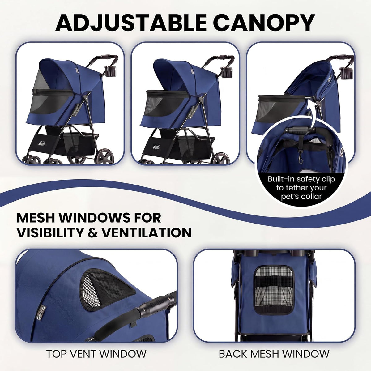 pet stroller for small/med dogs & cats |, side view