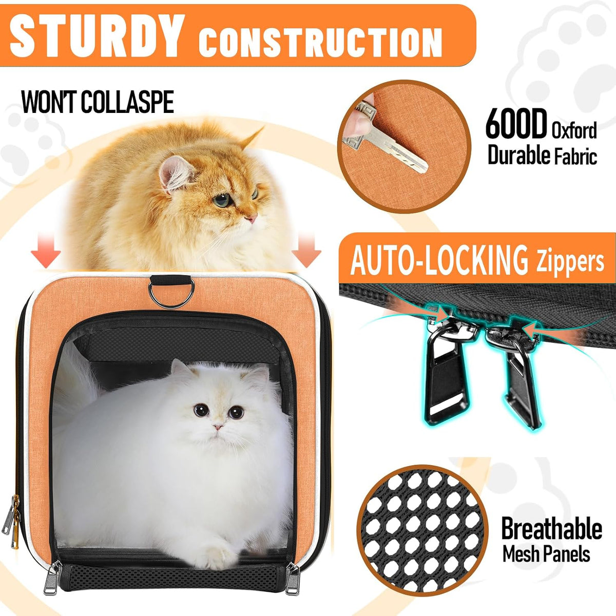 gapzer large cat carrier soft, collapsible travel pet shown in use