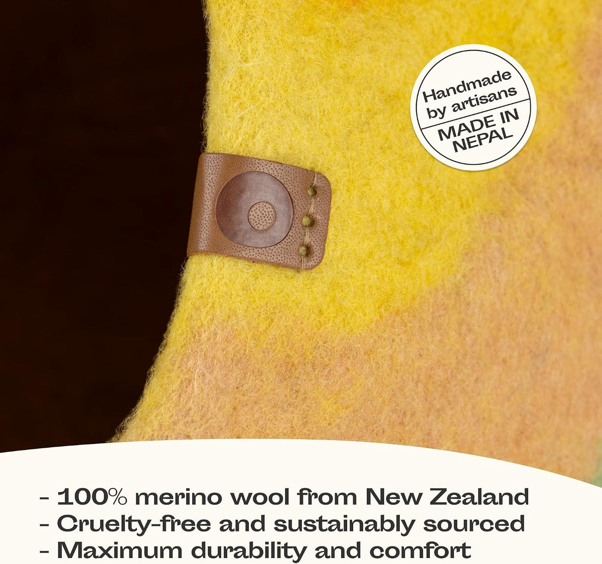 meowfia cat cave – premium felt cat bed, close-up detail