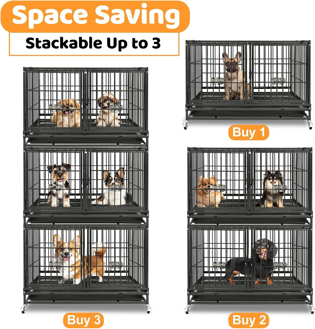 homey pet 42 inch stackable heavy duty dog shown in use