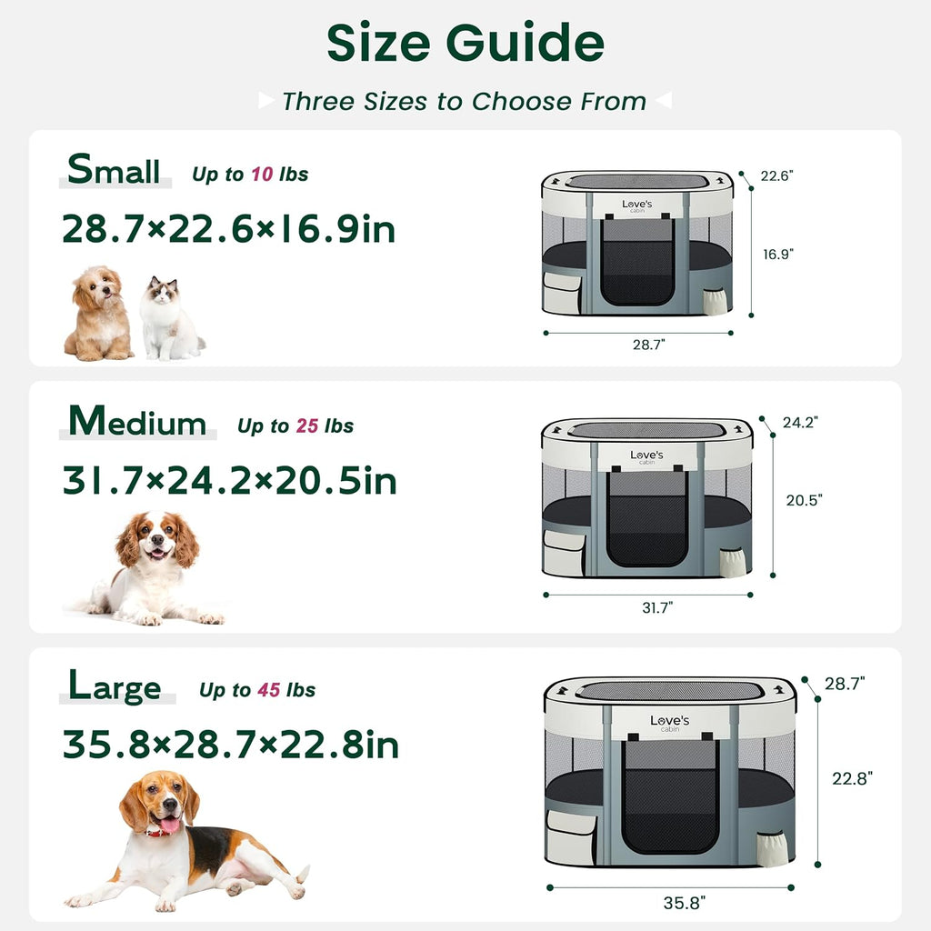 love's cabin pet puppy dog playpen, large dog shown in use