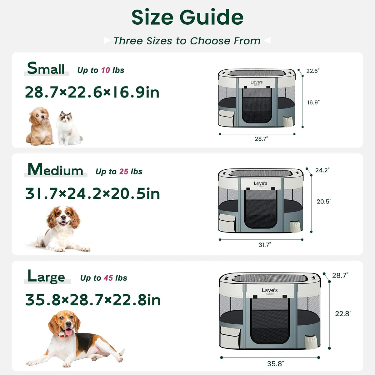 love's cabin pet puppy dog playpen, large dog shown in use