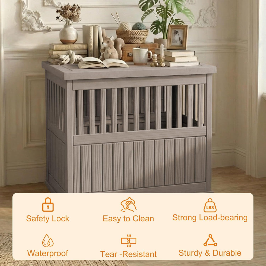 efu 43 inch large dog crate furniture, indoor, side view