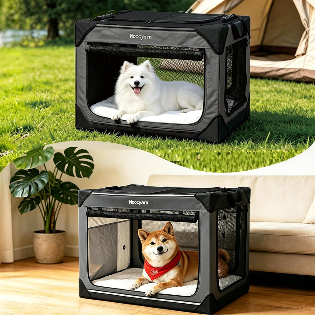 collapsible dog crate for extra large dogs 42 on a desk or shelf