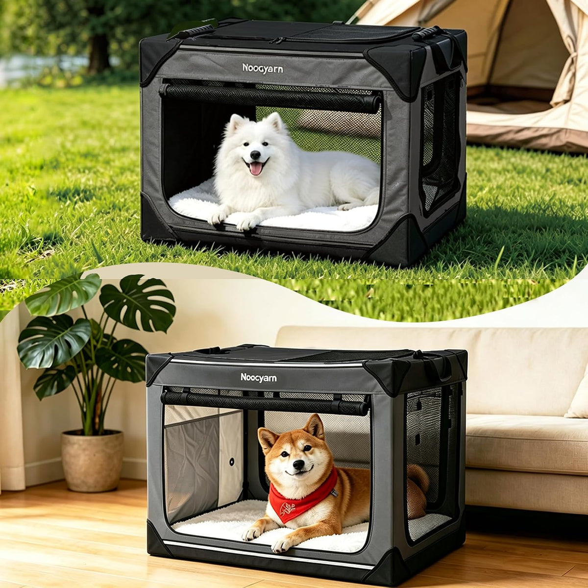 collapsible dog crate for extra large dogs 42 on a desk or shelf