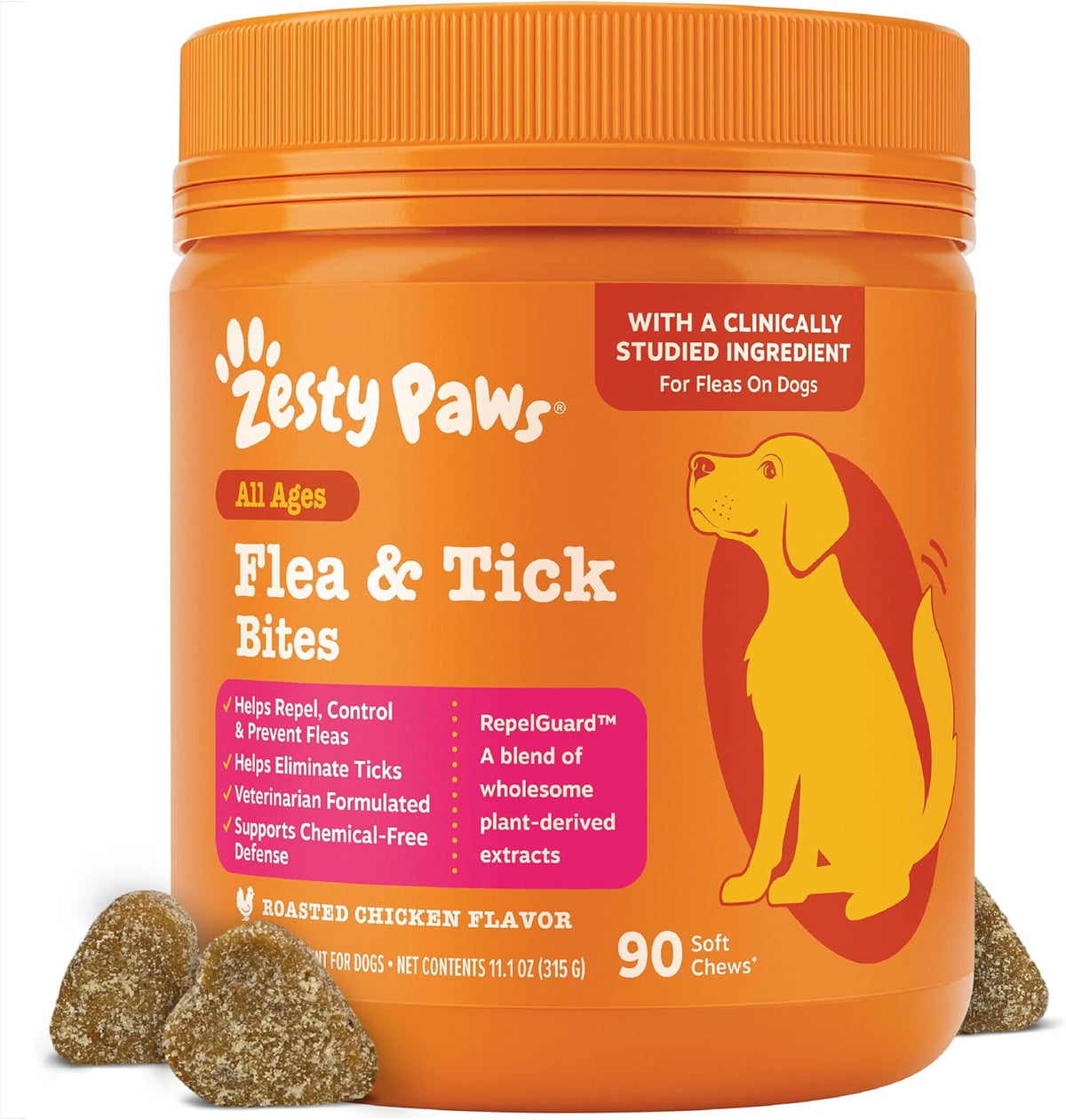 zesty paws flea and tick prevention for dogs, main product view