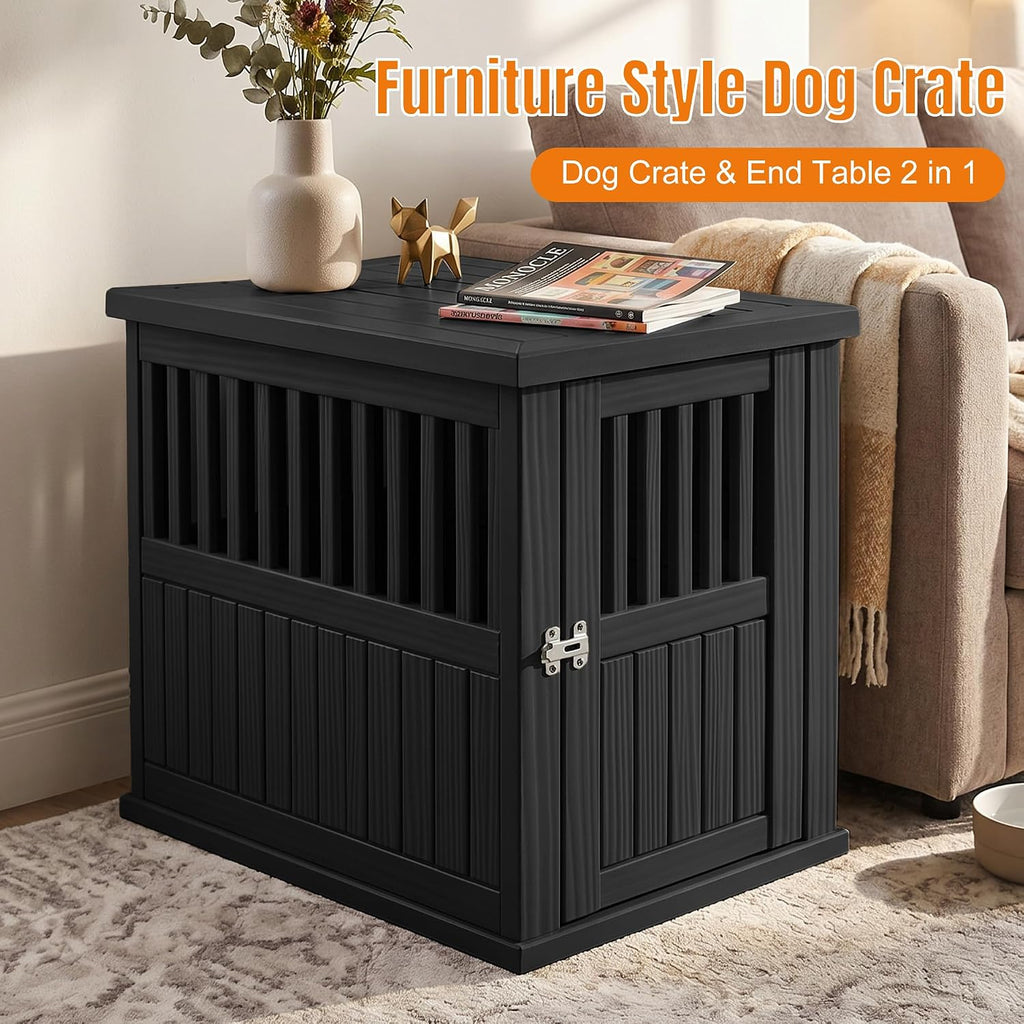efu 32 inch small dog crate furniture, indoor shown in use