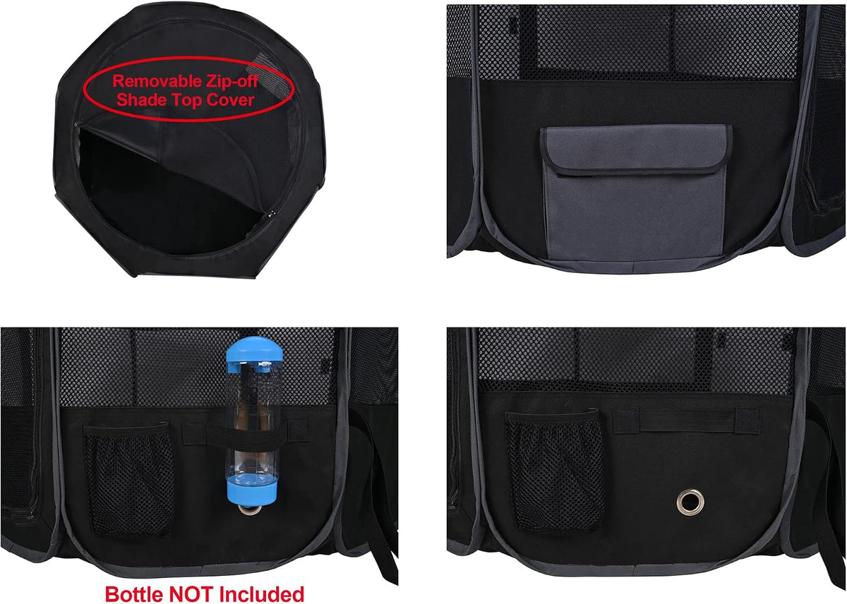 elitefield 2-door soft pet playpen for dogs and, close-up detail