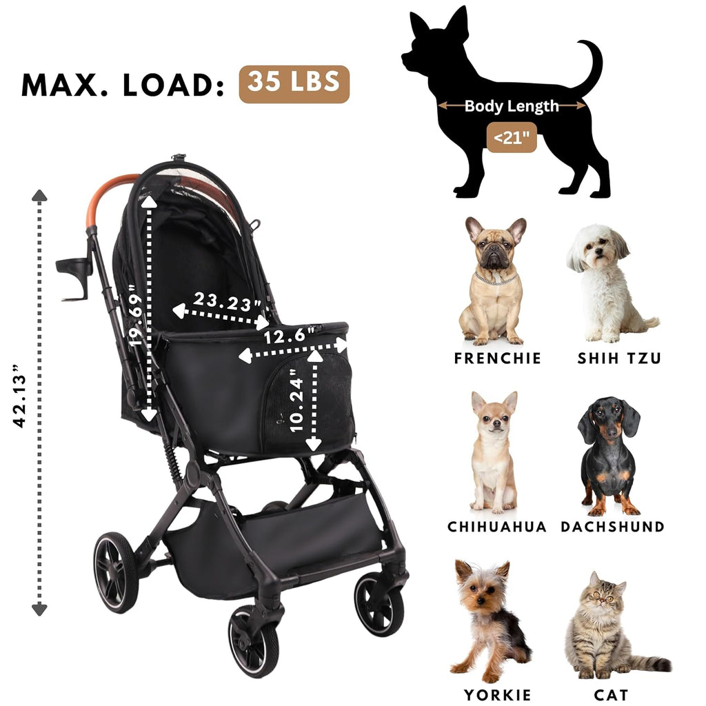 bicystar foldable dog stroller for small medium dogs on a desk or shelf