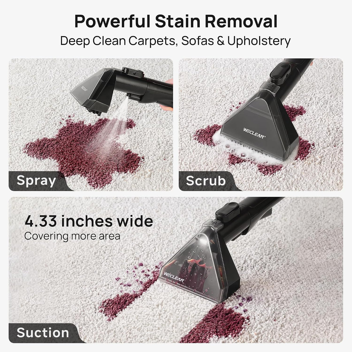 portable spot cleaner, carpet & upholstery cleaner for shown in use