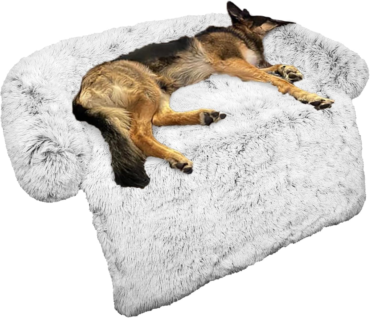 calming dog bed fluffy plush dog mat for, main product view