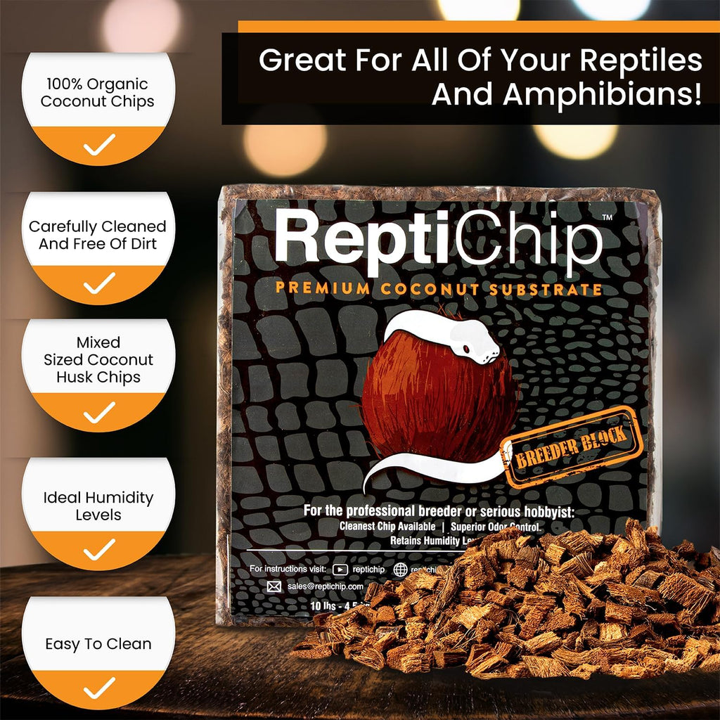 reptichip reptile substrate coconut chip bedding 72 quart, close-up detail