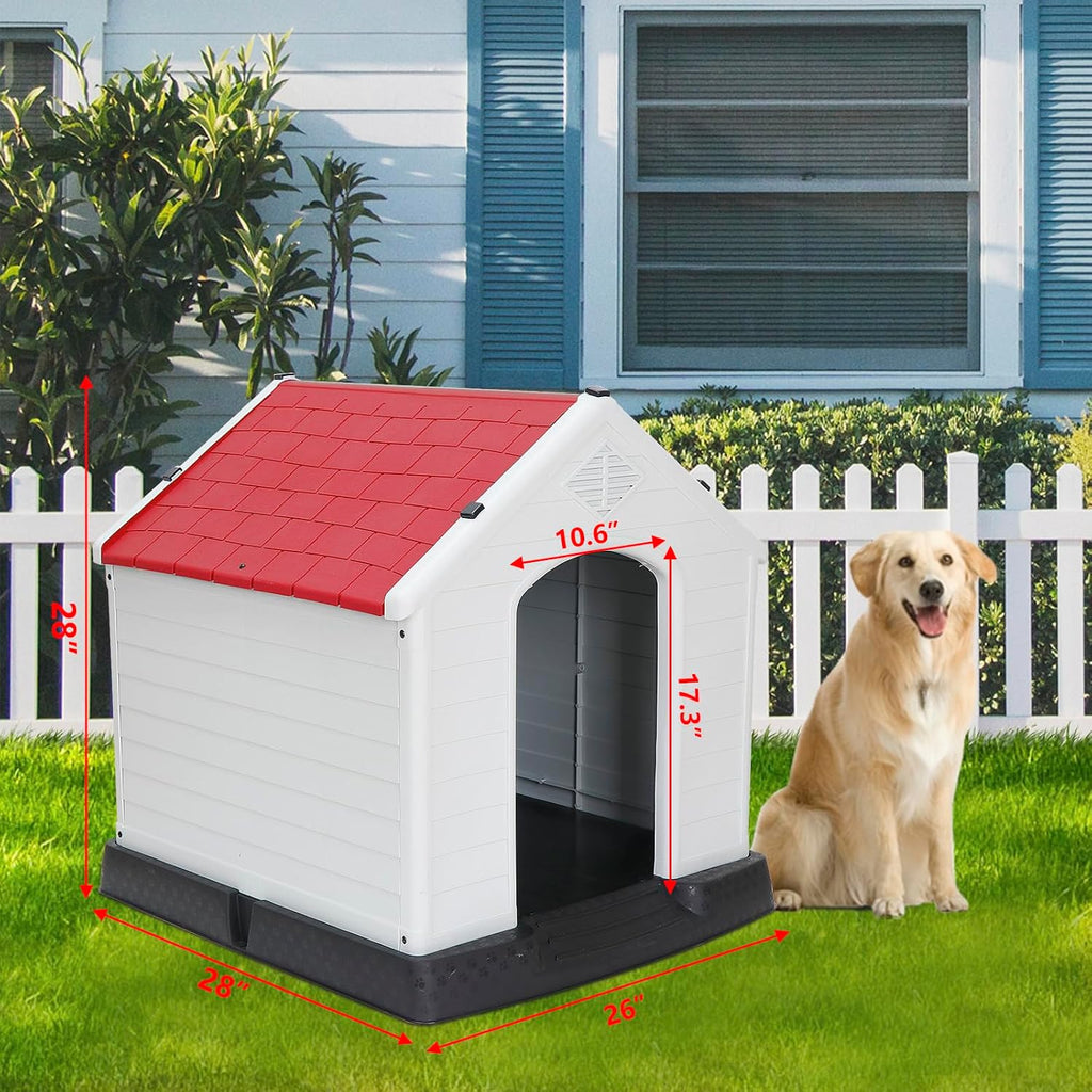 large plastic dog house indoor outdoor doghouse dog shown in use