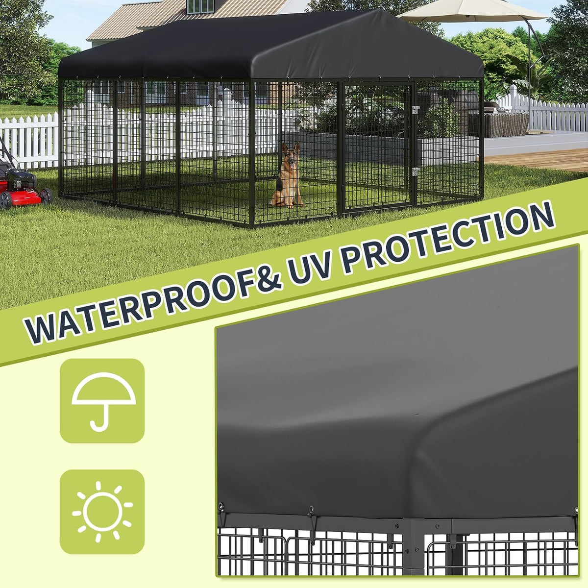 354" x 118" outdoor dog kennel steel ideal showing dimensions
