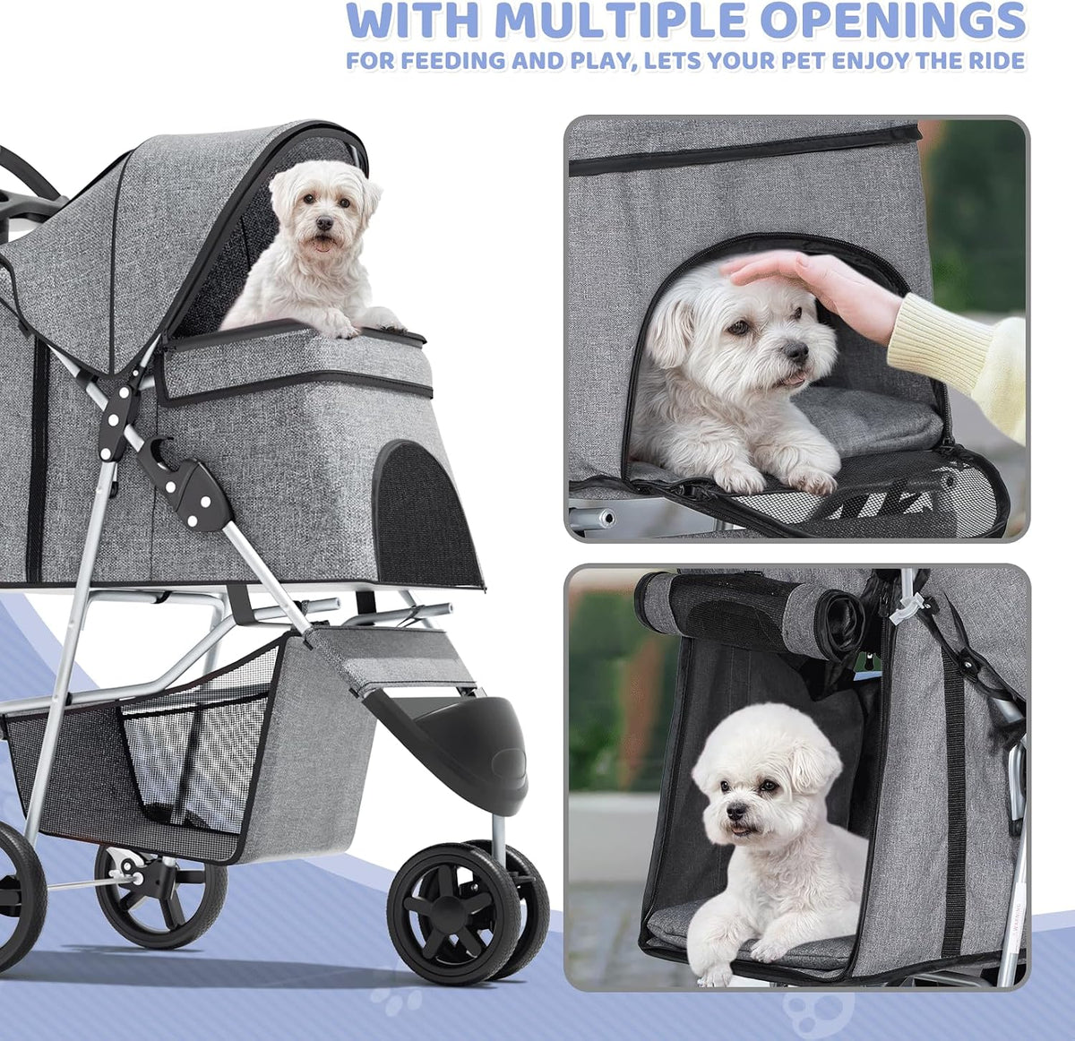 magshion 3-wheel pet stroller for small/medium dogs &, view 9