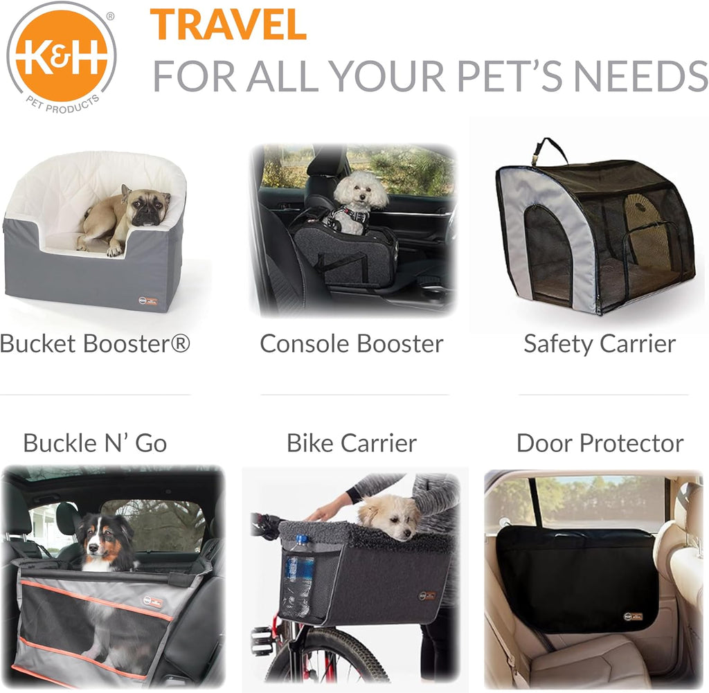 k&h bucket booster dog car seat, cat &, front angle view