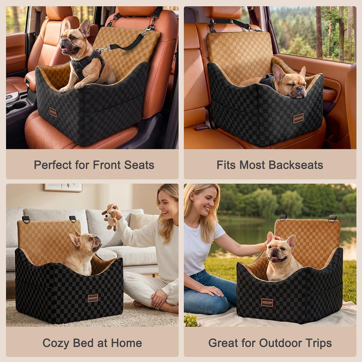 joejoy elevated dog car seat for small/medium dogs, view 9
