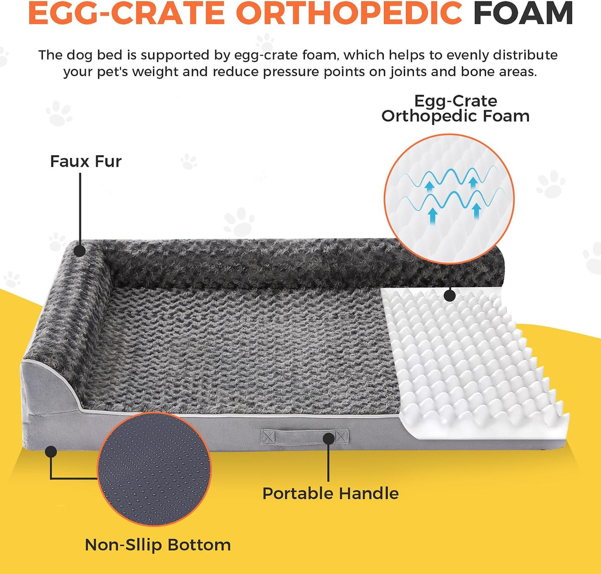 xl orthopedic dog bed for large sized dogs shown in use