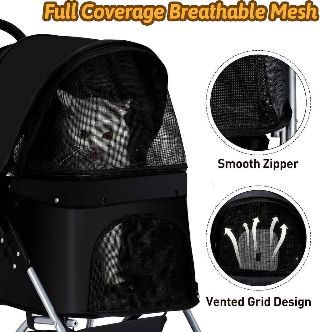 foldable pet stroller 4 wheels for small medium, package contents