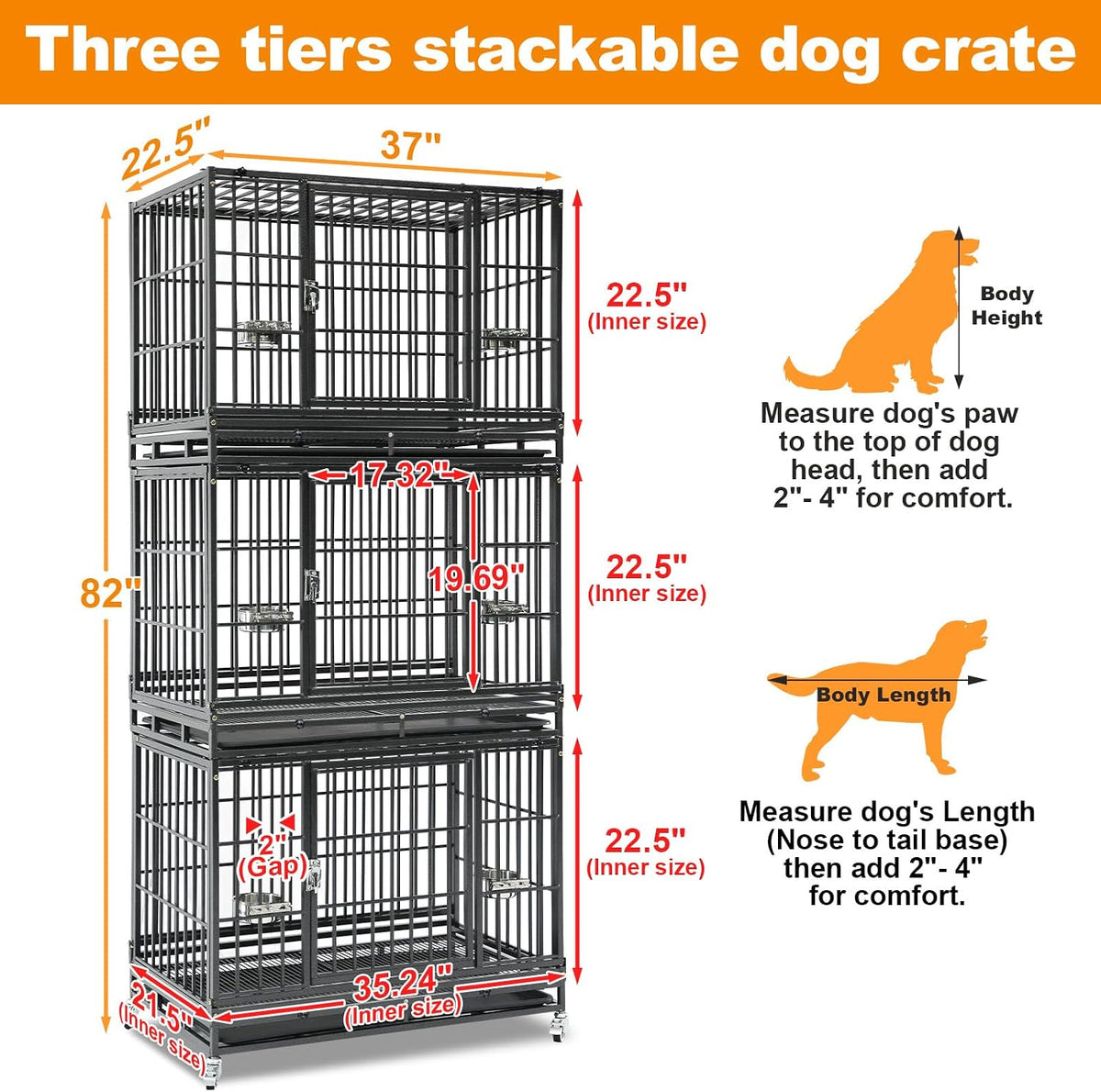 homey pet 3 pack three tier 37" heavy, front angle view